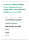 NEC Journeyman Electrician Examination  Practice &ndash; 100 Questions And Correct  Answers &lpar;Verified Answers&rpar; Plus Rationales  2026 Q&A &vert; Instant Download Pdf 