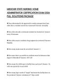 MISSOURI STATE NURSING HOME ADMINISTRATOR CERTIFICATION EXAM 2026 FULL SOLUTIONS PACKAGE