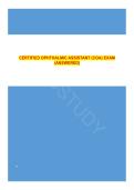 CERTIFIED OPHTHALMIC ASSISTANT &lpar;COA&rpar; EXAM  &lpar;ANSWERED&rpar; 