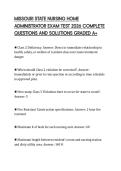 MISSOURI STATE NURSING HOME ADMINISTRATOR EXAM TEST 2026 COMPLETE QUESTIONS AND SOLUTIONS GRADED A&plus;