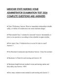 MISSOURI STATE NURSING HOME ADMINISTRATOR EXAMINATION TEST 2026 COMPLETE QUESTIONS AND ANSWERS