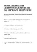 MISSOURI STATE NURSING HOME ADMINISTRATOR EXAMINATION TEST 2026 FULL QUESTIONS WITH CORRECT ANSWERS