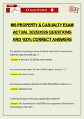 MS PROPERTY & CASUALTY EXAM ACTUAL 2026 QUESTIONS AND 100&percnt; CORRECT ANSWERS