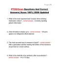 PTCB Exam Questions And Correct Answers&vert; Score 100&percnt;&vert; 2026 Updated