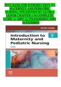 Introduction to Maternity and Pediatric Nursing &lpar;9th Edition&rpar; &ndash; Test Bank &vert; Gloria Leifer &vert; Chapters 1&ndash;34 Complete Guide &ndash; A&plus; Graded