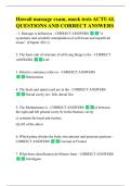 Hawaii massage exam&comma; mock tests ACTUAL  QUESTIONS AND CORRECT ANSWERS