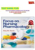 TEST BANK FOR&colon; FOCUS ON NURSING PHARMACOLOGY 8TH EDITION BY AMY M&period; KARCH RN MS &lpar;AUTHOR&rpar;  LATEST UPDATE&period;