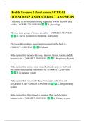 Health Science 1 final exam ACTUAL  QUESTIONS AND CORRECT ANSWERS -