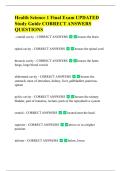 Health Science 1 Final Exam UPDATED  Study Guide CORRECT ANSWERS  QUESTIONS  