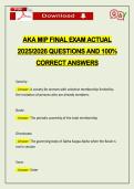 AKA MIP FINAL EXAM ACTUAL 2026 QUESTIONS AND 100&percnt; CORRECT ANSWERS