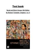 Racial and Ethnic Groups Test Bank &mdash; 16th Edition by Richard T&period; Schaefer &mdash; Complete Test Bank for Chapters 1&ndash;17