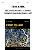 Public Speaking&colon; The Evolving Art Test Bank &mdash; 5th Edition by Stephanie Coopman & James Lull &mdash; Complete Test Bank for Chapters 1&ndash;17
