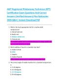 AMT Registered Phlebotomy Technician &lpar;RPT&rpar;  Certification Exam Questions And Correct  Answers &lpar;Verified Answers&rpar; Plus Rationales  2026 Q&A &vert; Instant Download Pdf