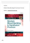 Test Bank For Modern Blood Banking & Transfusion Practices 7th Edition By Denise M Harmening 9780803668881 Chapter 1-29 Complete Guide