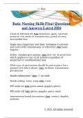 Basic Nursing Skills Final Questions  and Answers Latest 2026 