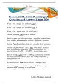Bio 110 CCBC Exam &num;1 study guide  Questions and Answers Latest 2026 