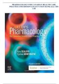 PHARMACOLOGY FOR CANADIAN HEALTH CARE PRACTICE 4TH EDITION LILLEY&rsquo;S TEST BANK&sol;ALL CHS 1-58