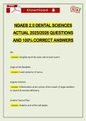 NDAEB 2&period;0 DENTAL SCIENCES ACTUAL 2026 QUESTIONS AND 100&percnt; CORRECT ANSWERS
