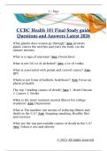 CCBC Health 101 Final Study guide  Questions and Answers Latest 2026