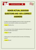 NDAEB ACTUAL 2026 QUESTIONS AND 100&percnt; CORRECT ANSWERS