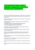 ACS CHEMISTRY FINAL EXAM 2&comma; GENERAL CHEMISTRY 2 ACS FINAL REVIEW&comma; ACS- CHEMISTRY 2 QUESTIONS AND ANSWERS