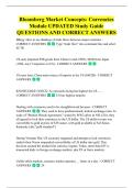 Bloomberg Market Concepts&colon; Currencies  Module UPDATED Study Guide  QUESTIONS AND CORRECT ANSWERS 