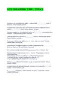 ACS CHEMISTRY FINAL EXAM 2 QUESTIONS AND ANSWERS