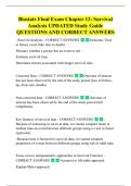 Biostats Final Exam Chapter 12&colon; Survival  Analysis UPDATED Study Guide  QUESTIONS AND CORRECT ANSWERS