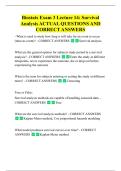 Biostats Exam 3 Lecture 14&colon; Survival  Analysis ACTUAL QUESTIONS AND  CORRECT ANSWERS 