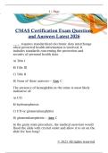 CMAS Certification Exam Questions  and Answers Latest 2026 