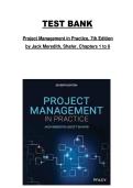 Project Management in Practice Test Bank &mdash; 7th Edition by Jack Meredith & Samuel Mantel Jr&period; &lpar;with Shafer&rpar; &mdash; Test Bank for Chapters 1&ndash;8