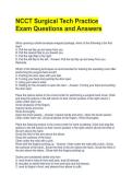 NCCT Surgical Tech Practice Exam Questions and Answers 