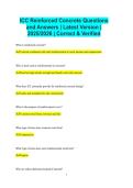 ICC Reinforced Concrete Questions and Answers &vert; Latest Version &vert; 2025&sol;2026 &vert; Correct & Verified