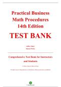 Test Bank &mdash; Practical Business Math Procedures&comma; 14th Edition &mdash; Jeffrey Slater & Sharon Wittry &mdash; ISBN 9781266015526 &mdash; Verified 2025 Academic Resource &mdash; All Chapters Covered &lpar;1&ndash;22&rpar;