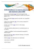 D393 Healthcare in America Questions  and Answers Latest 2026 