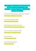 Brannigan's Building Construction for the Fire Service Questions and Answers &vert; Latest Version &vert; 2025&sol;2026 &vert;  Correct & Verified