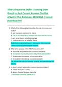 Alberta Insurance Broker Licensing Exam  Questions And Correct Answers &lpar;Verified  Answers&rpar; Plus Rationales 2026 Q&A &vert; Instant  Download Pdf 