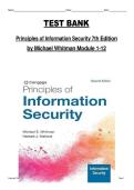 Principles of Information Security Test Bank &mdash; 7th Edition by Michael E&period; Whitman &mdash; Complete Test Bank for Modules 1&ndash;12