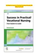 Test Bank for Success in Practical Vocational Nursing 9th Edition by Knecht&colon; Success in Practical Vocational Nursing 9th Edition by Knecht&colon; Guaranteed A&plus; Guide