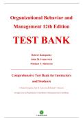 Test Bank &mdash; Organizational Behavior and Management&comma; 12th Edition &mdash; Robert Konopaske&comma; John M&period; Ivancevich & Michael T&period; Matteson &mdash; ISBN 9781260260533 &mdash; Latest Update 2025&sol;2026 &mdash; &lpar;All Chapters Covered&rpar;