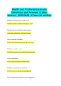 Health and Accident Insurance Questions and Answers &vert; Latest Version &vert; 2025&sol;2026 &vert; Correct & Verified