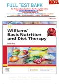 FULL TEST BANK For Williams' Basic Nutrition & Diet Therapy 16th Edition By Staci Nix Mcintosh Ms Rd Cd &lpar;Author&rpar;  Latest Update Graded A&plus;