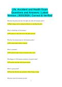 Life&comma; Accident and Health Exam Questions and Answers &vert; Latest Version &vert; 2025&sol;2026 &vert; Correct & Verified
