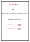 Solutions -  Real Estate Finance And Investments 17th Edition by Jeffrey Fisher William B&period; Brueggeman &vert; All Chapters&period;