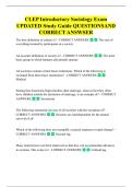 CLEP Introductory Sociology Exam  UPDATED Study Guide QUESTIONSAND  CORRECT ANSWSER 