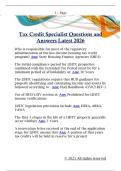 Tax Credit Specialist Questions and  Answers Latest 2026