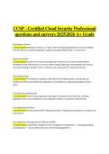 CCSP &ndash; Certified Cloud Security Professional &vert; Verified Practice Questions & Correct Detailed Answers &vert; 2025&sol;2026 A&plus; Grade