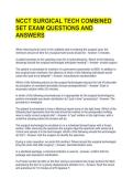 NCCT SURGICAL TECH COMBINED SET EXAM QUESTIONS AND ANSWERS 