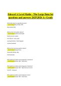 Edexcel A Level Maths &ndash; The Large Data Set &vert; Verified Practice Questions & Correct Detailed Answers &vert; 2025&sol;2026 A&plus; Grade