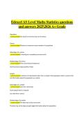 Edexcel AS Level Mathematics &ndash; Statistics Questions and Answers&comma; 2025&ndash;2026 &ndash; A&plus; Grade Exam Practice